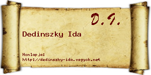 Dedinszky Ida névjegykártya